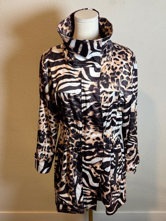 Puli Jackets & Blazers - Puli Animal Print Anorak Jacket with Contrast Blue Lining size Small